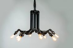 Industrial Lighting Chandelier- 8 Drop 1 small