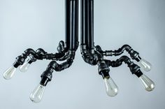 Industrial Lighting Chandelier- 8 Drop 2 small