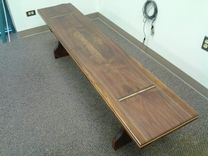 Walnut Coffee Table With Quartermatched Top And Maple Accent 3 small