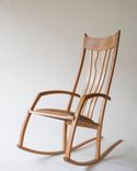 Scandinavian Style Rocking Chair With Long Elegant Rockers 4 small