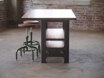 H Frame Walnut Kitchen Table With Drawers 6 small