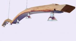Seagull, Recycled Wine Barrel Stave Long Pendant Light, Kitchen Island Light 6 small
