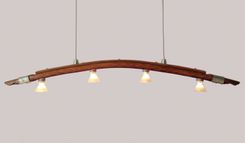 Saba, Recycled Wine Barrel Stave Pendant Light, Kitchen Island Light 3 small
