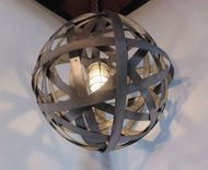 Orbits, Urban/Industrial Light Recycled Wine Barrel Metal Hoops 2 small