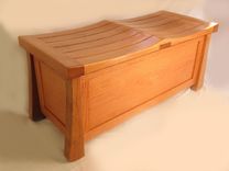 Venice Chest, Solid Oak Trunk, Large Bench Made With Recycled Wood From Wine Fermentation Barrels 1 small