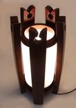 The Castle, Recycled Oak Wine Barrel Staves Lamp, Shoji Paper 1 small