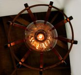 Medusa, Recycled Wine Barrel Chandelier, Ceiling Pendant Light 3 small