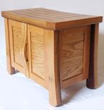 Elf, Small Oak Cabinet Bench Recycled Wine Fermentation Tanks, Shoe Storage 2 small