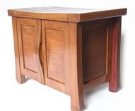 Elf, Small Oak Cabinet Bench Recycled Wine Fermentation Tanks, Shoe Storage 1 small