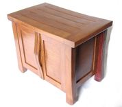 Elf, Small Oak Cabinet Bench Recycled Wine Fermentation Tanks, Shoe Storage 5 small