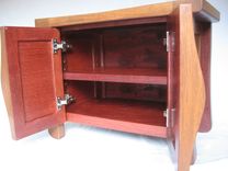 Elf, Small Oak Cabinet Bench Recycled Wine Fermentation Tanks, Shoe Storage 6 small