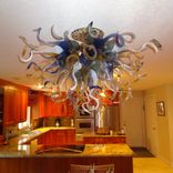 Hand Blown Glass Chandelier Lighting Amber - Blue - White 1 small