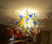 Hand Blown Glass Chandelier Lighting Amber - Blue - White 2 small