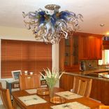 Hand Blown Glass Chandelier Lighting Amber - Blue - White 3 small