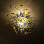 Hand Blown Glass Chandelier Lighting Amber - Blue - White 4 small