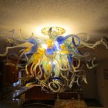 Hand Blown Glass Chandelier Lighting Amber - Blue - White 6 small