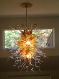 Hand Blown Glass Chandelier Lighting Amber - Clear - Pomegranate 1 small