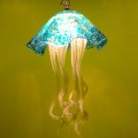 Jellyfish Pendant Light - Turquoise Jellyfish - Blown Glass Lighting - Art Glass Chandelier 1 small