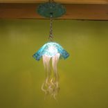 Jellyfish Pendant Light - Turquoise Jellyfish - Blown Glass Lighting - Art Glass Chandelier 4 small