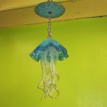 Jellyfish Pendant Light - Turquoise Jellyfish - Blown Glass Lighting - Art Glass Chandelier 3 small