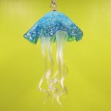 Jellyfish Pendant Light - Turquoise Jellyfish - Blown Glass Lighting - Art Glass Chandelier 2 small