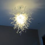 Blown Glass Chandelier - White Chandelier - Art Glass Chandelier 4 small