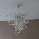 Blown Glass Chandelier - White Chandelier - Art Glass Chandelier 6 small