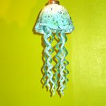 Jellyfish Pendant Light - Turquoise White Jellyfish - Blown Glass Lighting - Art Glass Chandelier 1 small