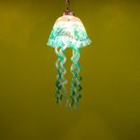 Jellyfish Pendant Light - Turquoise White Jellyfish - Blown Glass Lighting - Art Glass Chandelier 3 small
