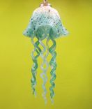 Jellyfish Pendant Light - Turquoise White Jellyfish - Blown Glass Lighting - Art Glass Chandelier 5 small