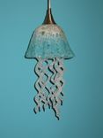 Jellyfish Pendant Light - Turquoise White Jellyfish - Blown Glass Lighting - Art Glass Chandelier 1 small
