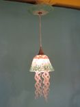 Jellyfish Pendant Light - Turquoise White Jellyfish - Blown Glass Lighting - Art Glass Chandelier 4 small