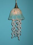 Jellyfish Pendant Light - Turquoise White Jellyfish - Blown Glass Lighting - Art Glass Chandelier 5 small