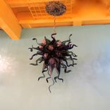 Hand Blown Glass Chandelier - Cobalt Teal Purple - Lighting - Chandelier - Art Glass Lighting 2 small