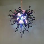 Hand Blown Glass Chandelier - Cobalt Teal Purple - Lighting - Chandelier - Art Glass Lighting 5 small