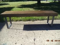 Bench, Coffee Table, Wooden Bench, Furniture, Handmade. Salvaged, Steel Legs, Industrial Look, 4 small