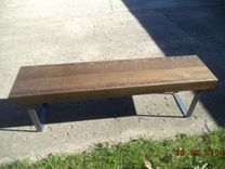 4' Wooden Bench With Steel Legs In A Farmhouse Style 1 small
