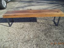 6' Wooden Bench With Steel Legs In A Farmhouse Style 1 small