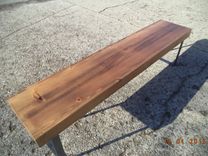 6' Wooden Bench With Steel Legs In A Farmhouse Style 2 small