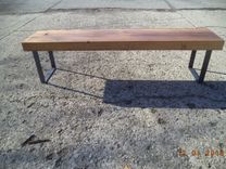 6' Wooden Bench With Steel Legs In A Farmhouse Style 3 small