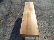 6' Wooden Bench With Steel Legs In A Farmhouse Style 4 small