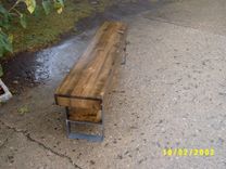 Farmhouse Bench With Steel Legs And A Shelve 4', Coffee Table, Entry Bench 2 small