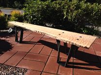 Custom Maple Slab Bench With Finished Live Edge 1 small