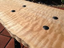 Custom Maple Slab Bench With Finished Live Edge 3 small