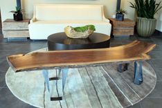 Custom Black Walnut Slab Bench Or Coffee Table With Live Edge 1 small