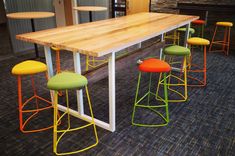 Custom Contemporary Reclaimed Wood And Steel Conference Table. 6 small