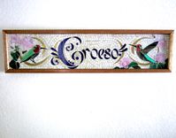 Art Glass Mosaic Wall Art - Croeso (Welcome) 1 small