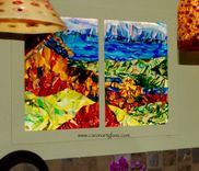 Fused Glass Wall Art - Lake Titicaca  1 small