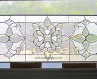 Stained Glass Room Divider - Beveled Glass With Clear Textured Glass 4 small