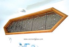Stained Glass Room Divider - Beveled Glass With Clear Textured Glass 2 small